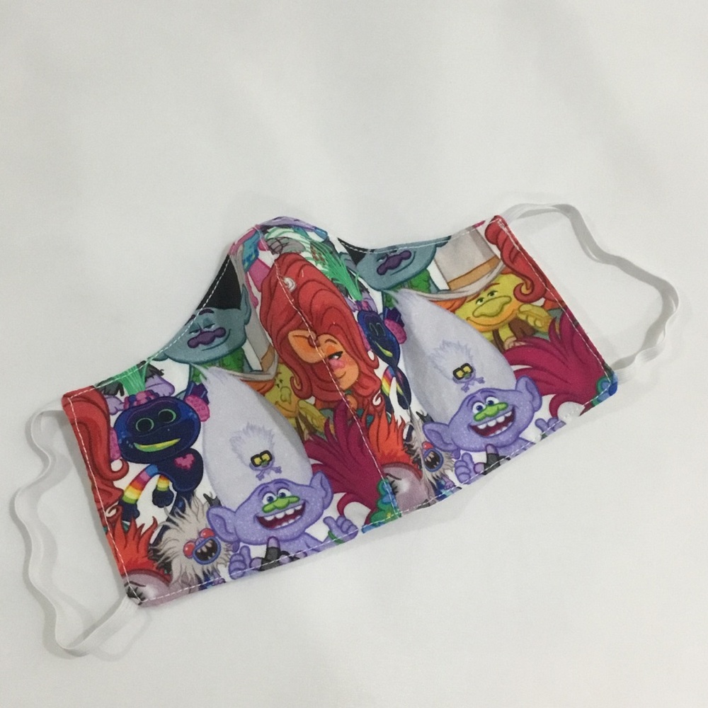 4 for $20 Kids face mask handmade troll print - Picture 2 of 3